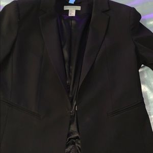 H&M black satin interior  blazer size 10